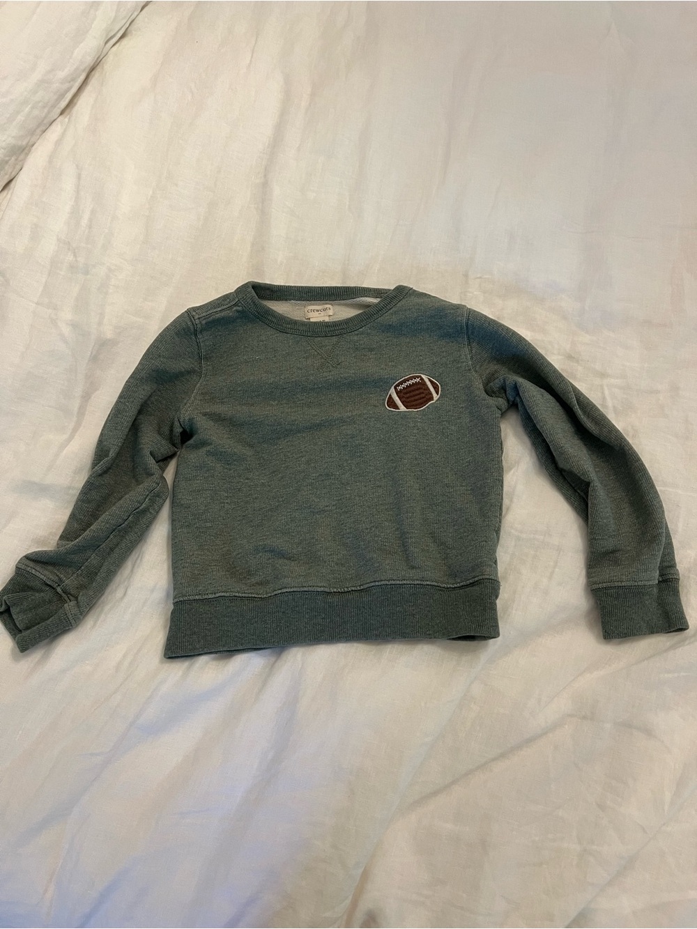 Crewcuts Green Crewneck Sweatshirt with Football Patch
